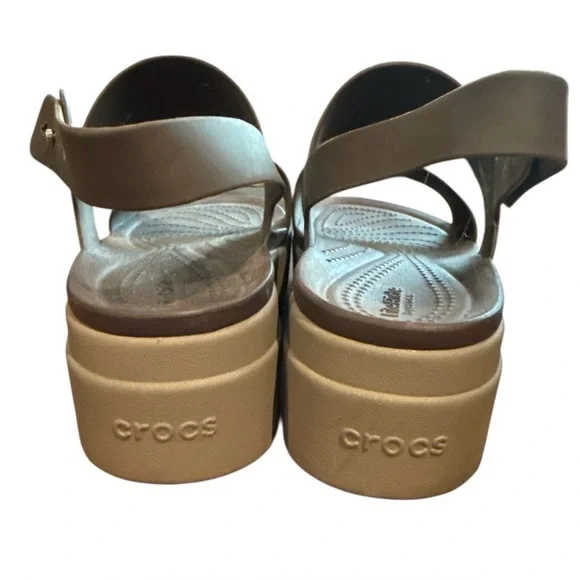 Crocs LiteRide Brooklyn Platform Sandal Women's Size 10 Mushroom/Stucco - Picture 4 of 5